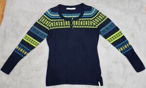 Woolrich Fair Isle Sweater, Cotton, Vintage, Button Front, Beautiful, Sz S New